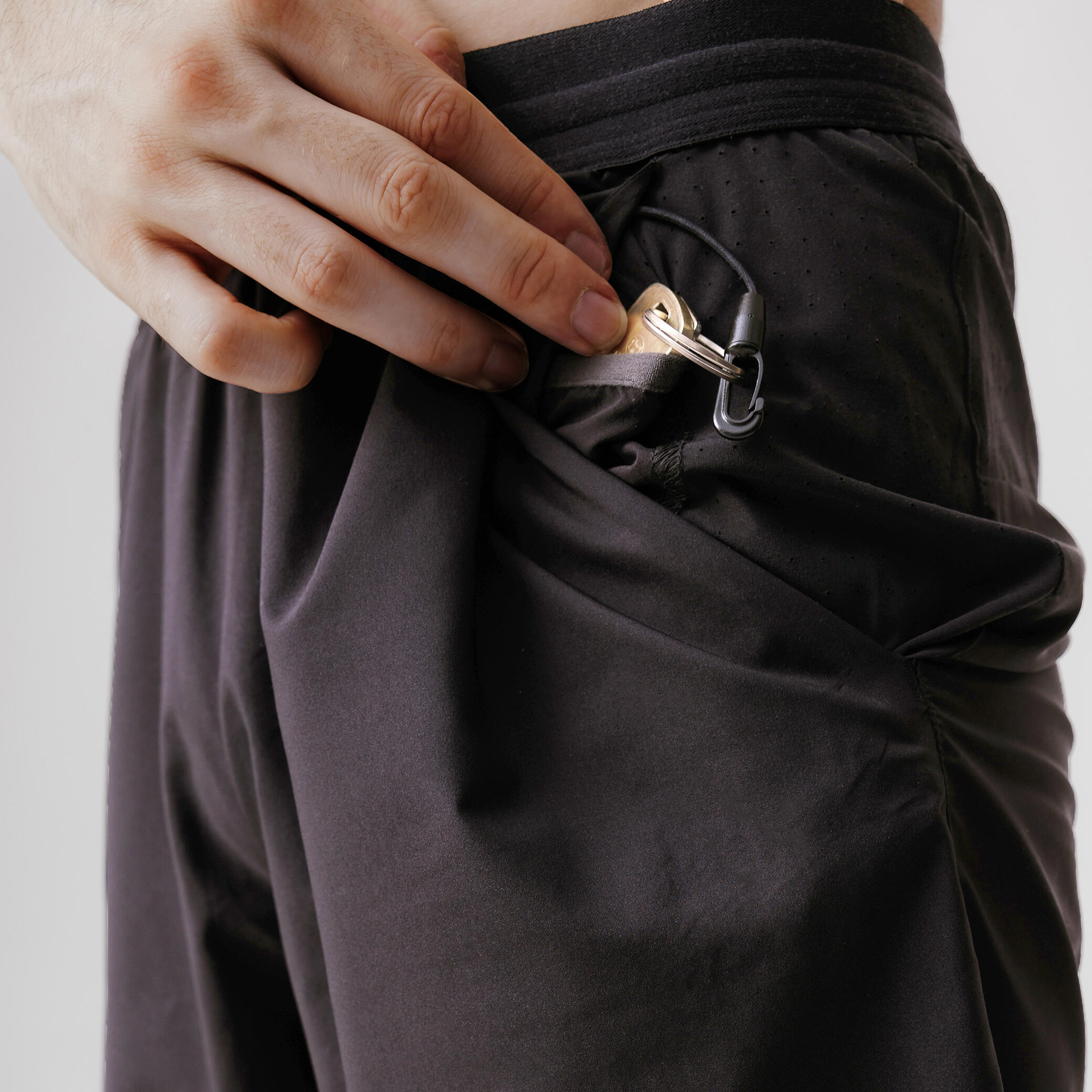 Short de course à pied respirant 2 en 1 homme – Dry 550 noir - KALENJI