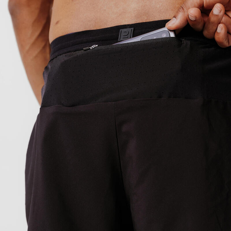 Short de running respirant Homme - KIPRUN Run 500 Dry Noir