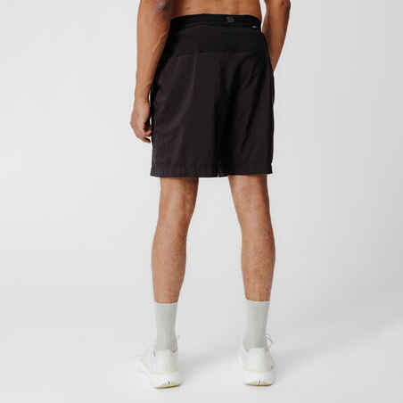 Pantalón corto running transpirable 2 en 1  hombre - Dry 550 negro