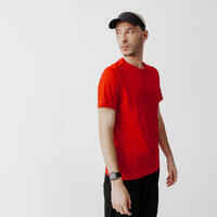 Camiseta running transpirable Hombre Kiprun 100 Dry rojo