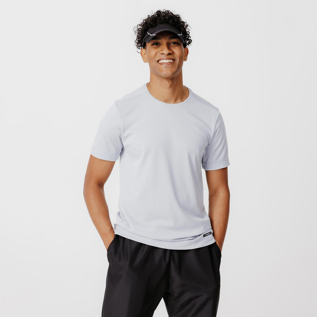 T-shirt de running respirant Homme - KIPRUN Run 100 Dry Gris perle