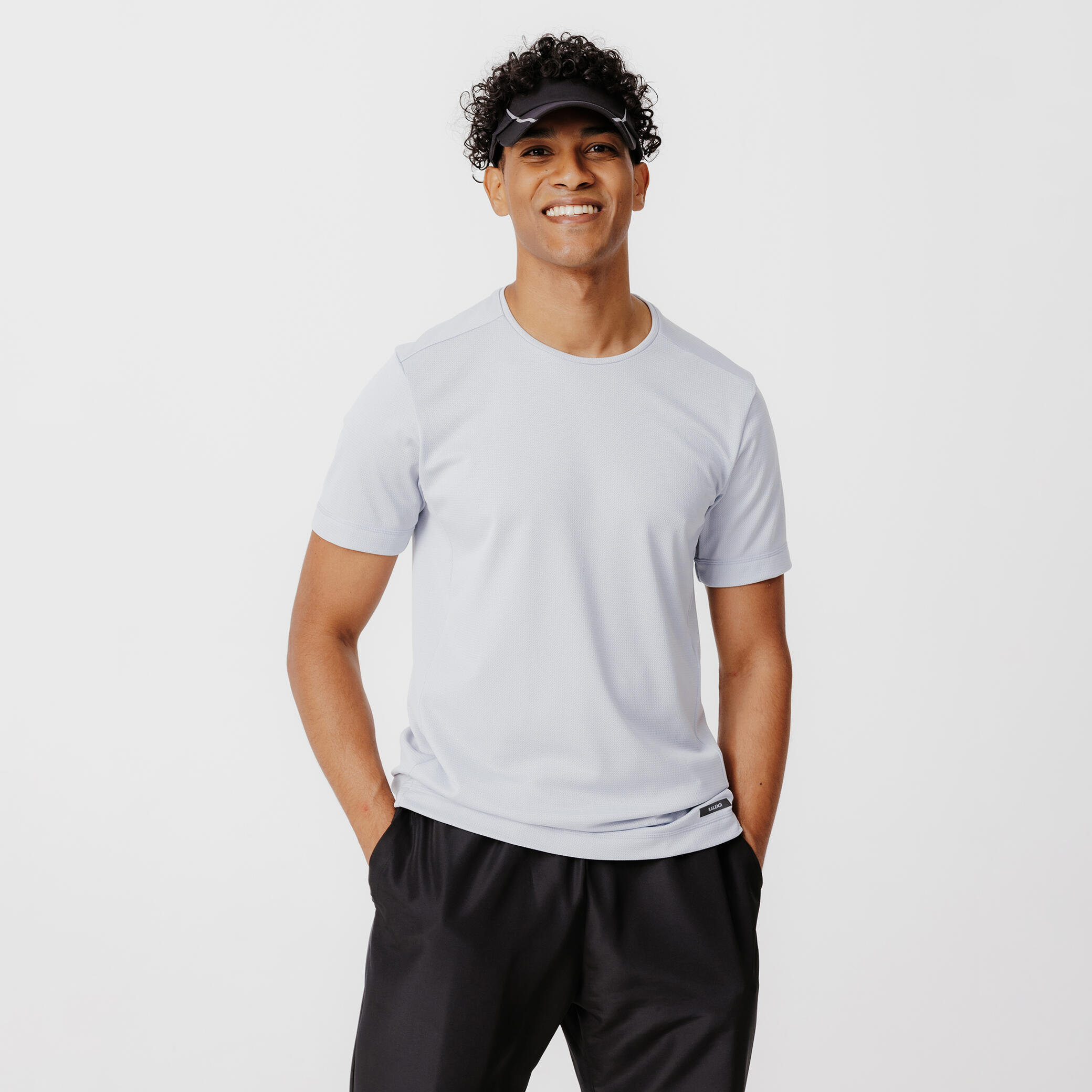 Men's breathable running T-shirt - KIPRUN Run 100 Dry - Pearl grey