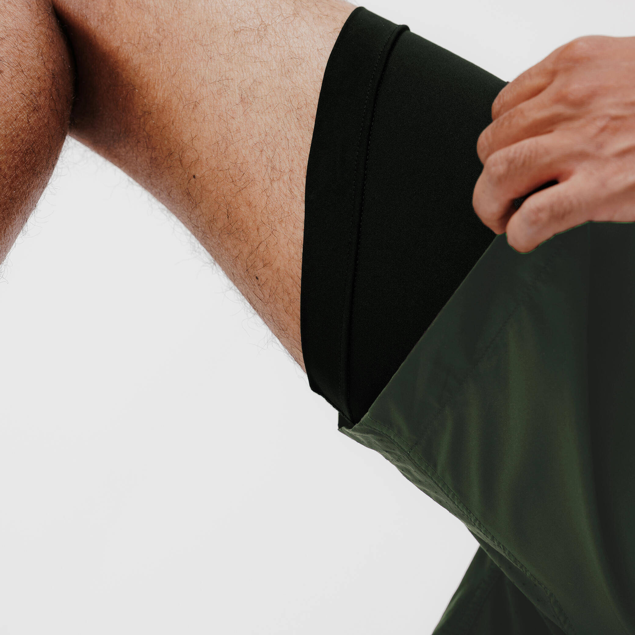 Men's 2 in 1 Running Shorts - Khaki -  5