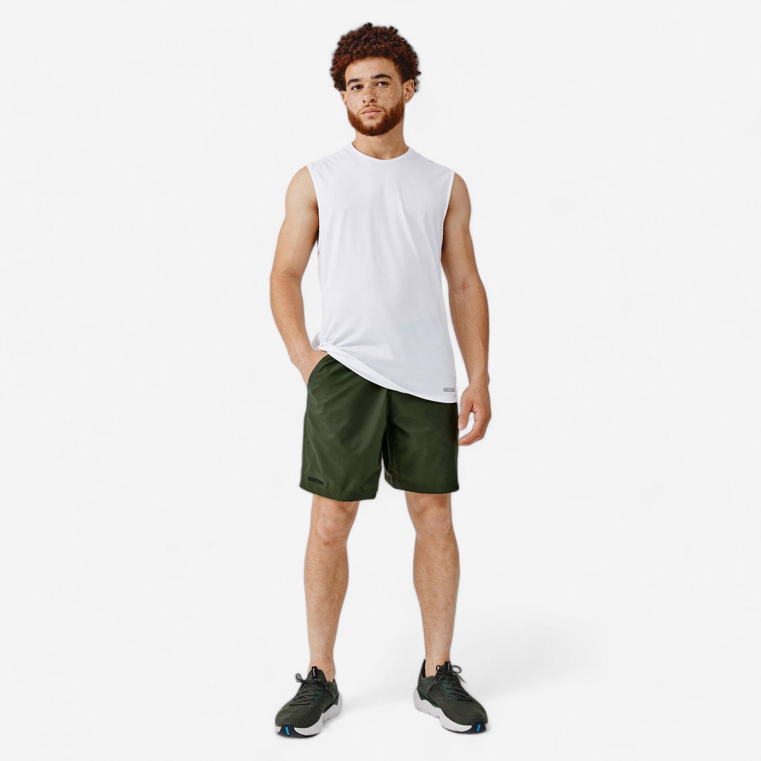 Men's 2 in 1 Running Shorts - Khaki -  1