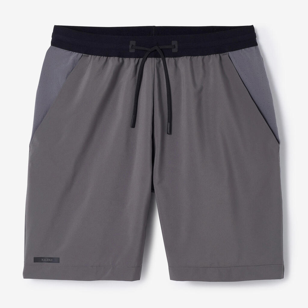 Short de running Homme - KIPRUN Run 500 Dry Gris granit