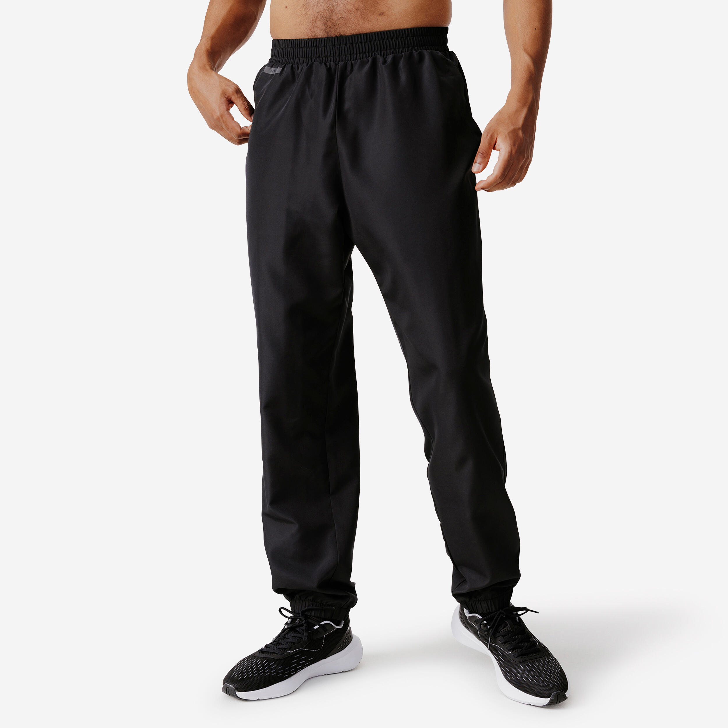 Pantalon respirant alergare jogging Dry 100 Negru Bărbați