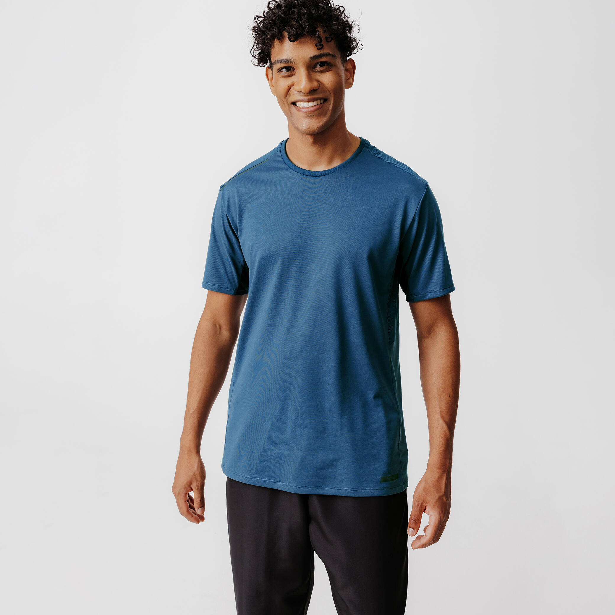 Men Running T-Shirt, Quick Dry, Crew Neck - Blue