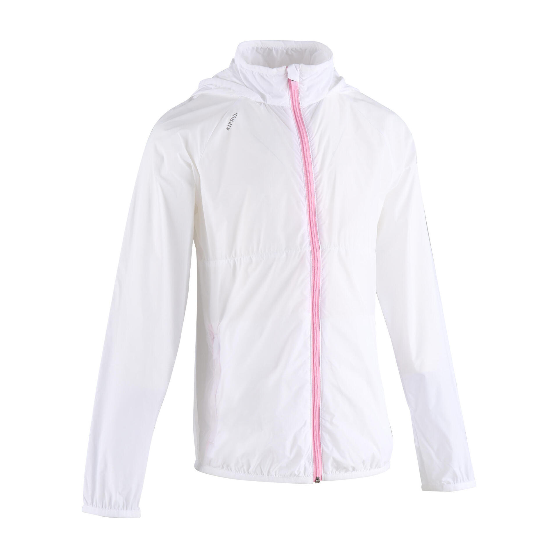 Kids' ultra light KIPRUN WIND windproof running jacket white - Main Image
