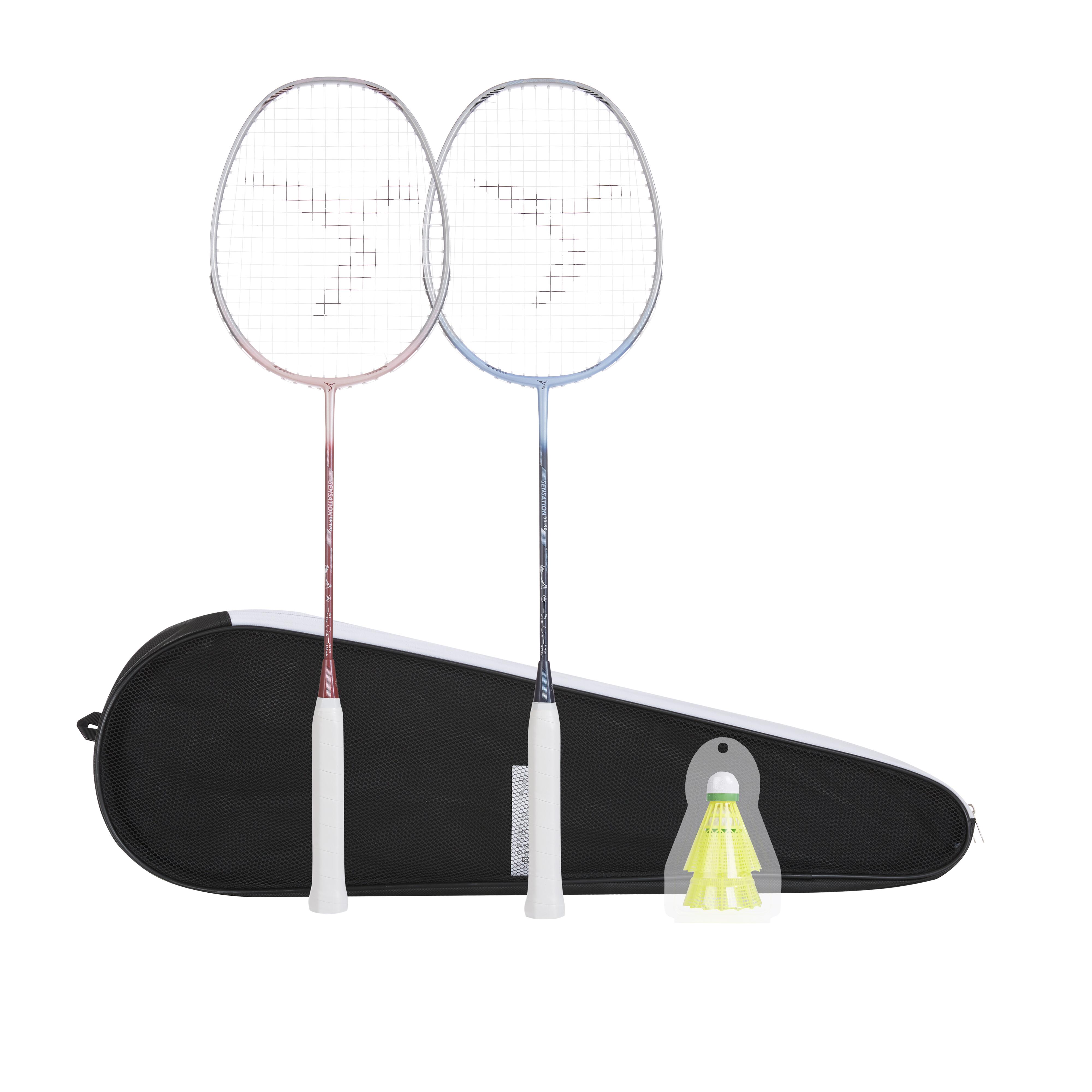 Pink And Purple Racket ADULT BADMINTON RACKET BR 190 SET PARTNER PINK PURPLE