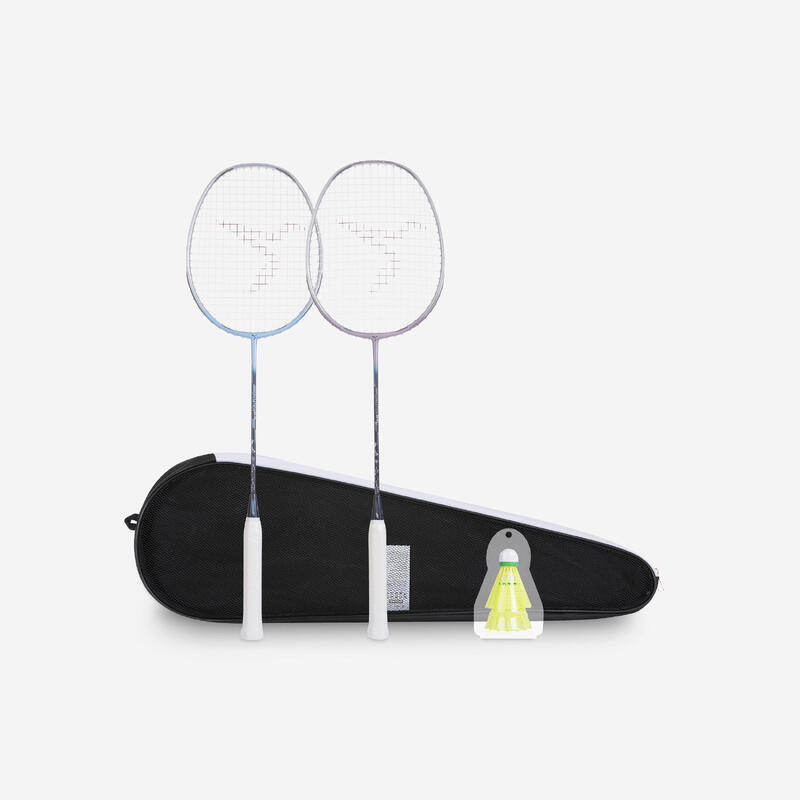 Badmintonrackets in set voor volwassenen BR 190 blauw paars