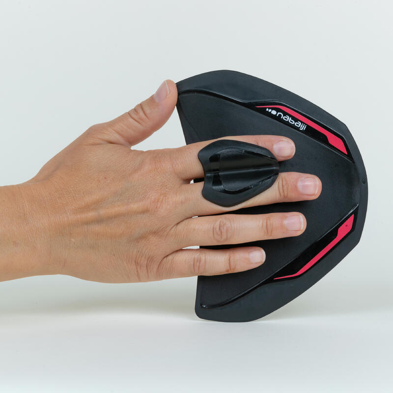 PALAS DE NATAÇÃO FINGER PADDLE 900 QUICK'IN  PRETO VERMELHO