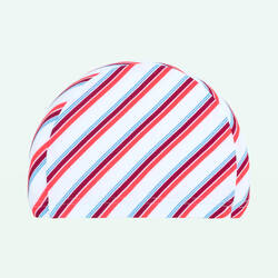 Topi renang mesh ukuran L Line motif putih