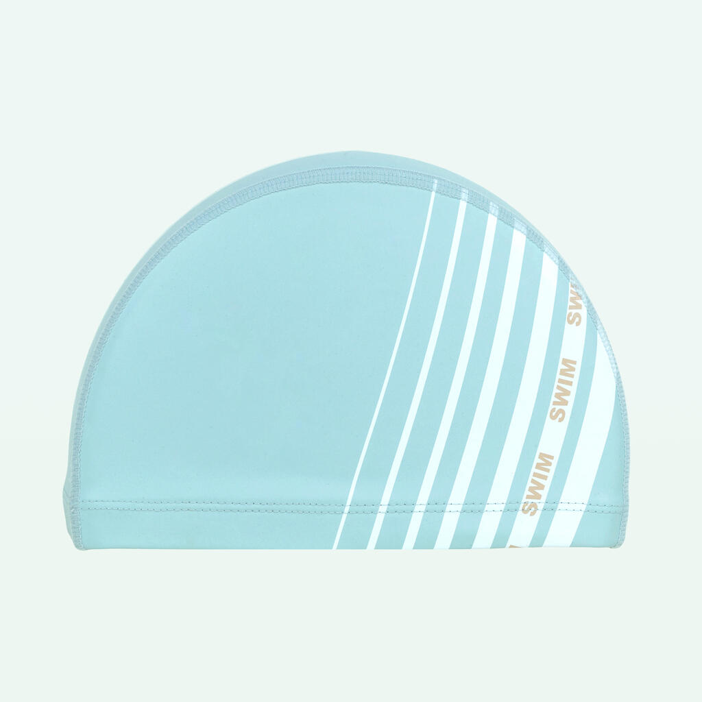 Plavecká látková čiapka Ondu so záterom veľkosť M bielo-modrá