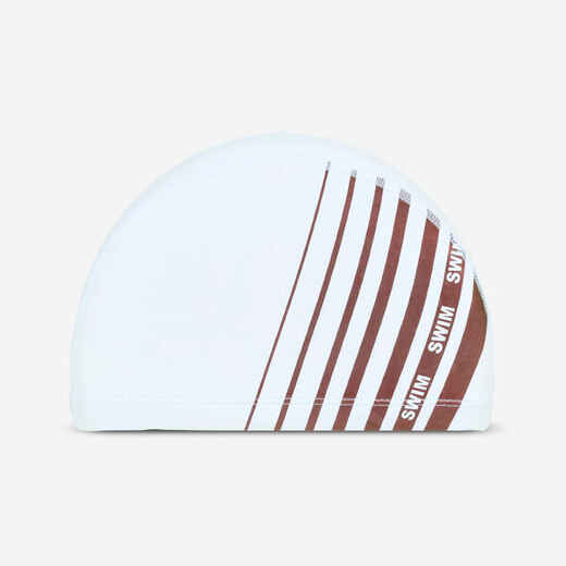 
      Coated mesh swim cap - Printed fabric - Size M - White Line red
  