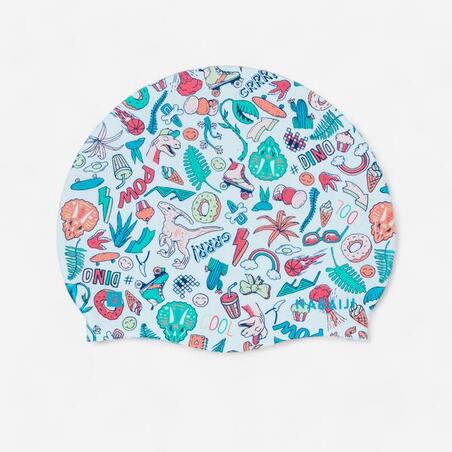 Bonnet de Bain Silicone Dino White