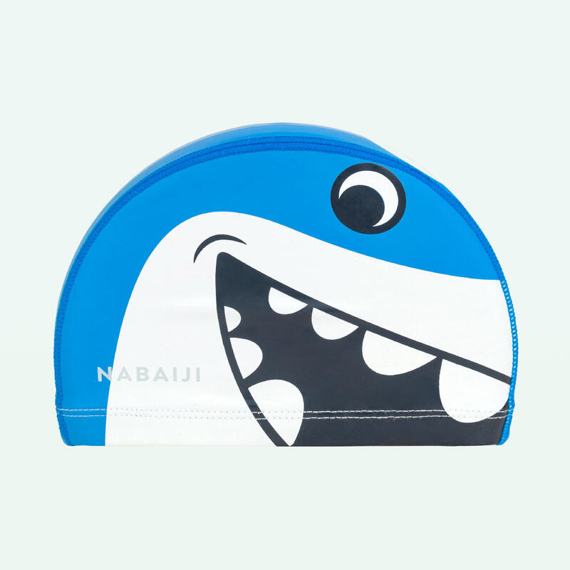 Cuffia piscina SHARK tessuto rivestito silicone azzurra