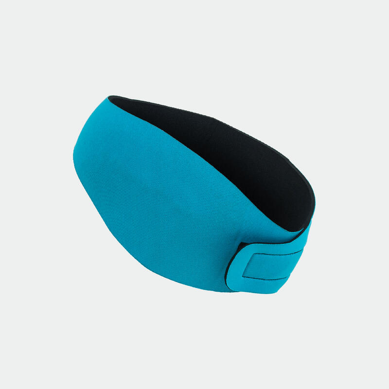 Omkeerbare neopreen hoofdband voor zwemmen MAAT S turquoise zwart