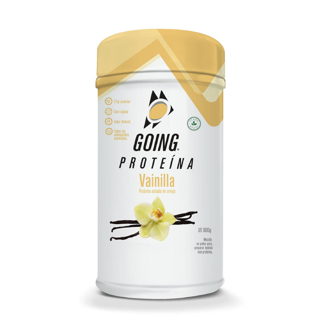 Tarro de proteína	de 600gr con 21gr de proteína sabor a vainilla Going
