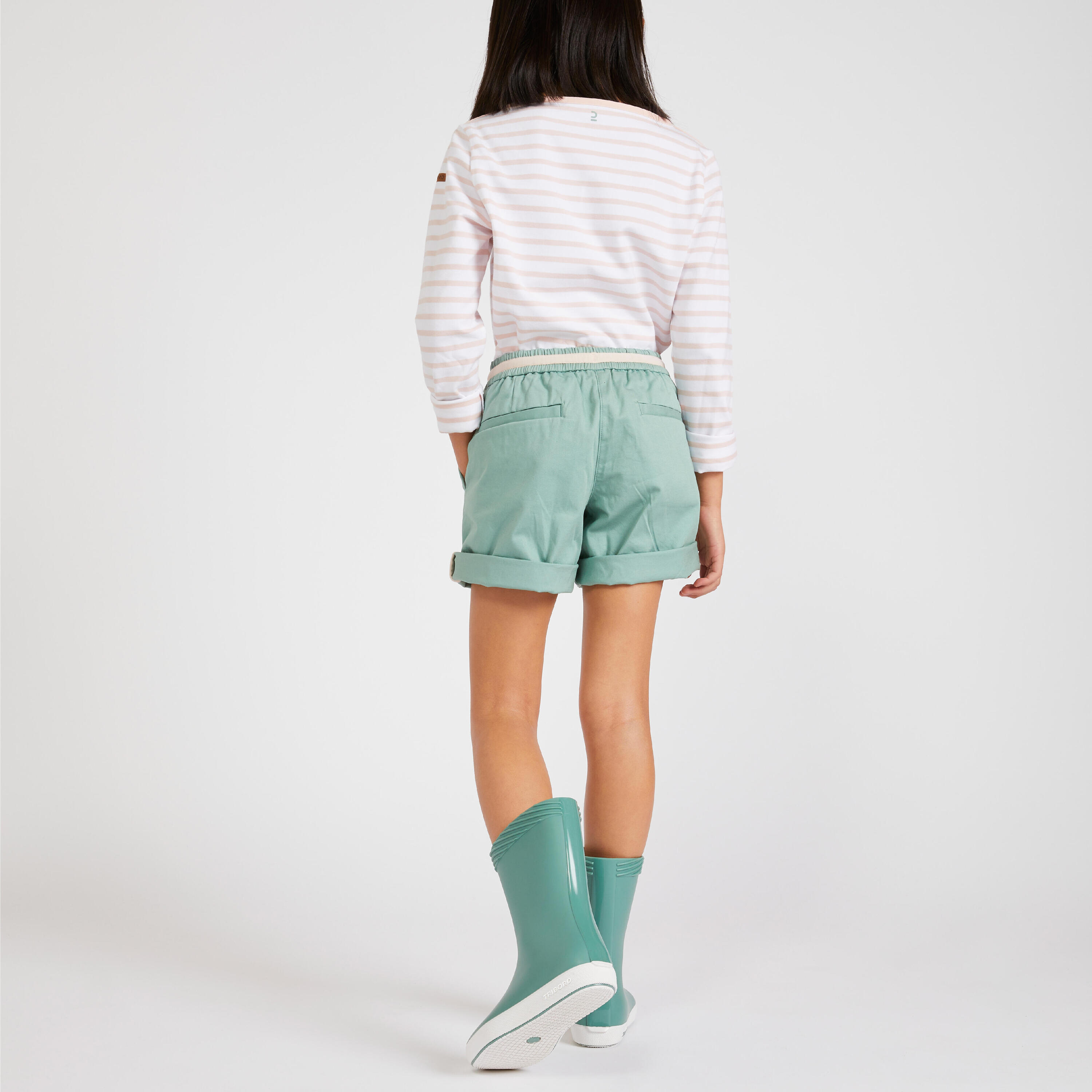 Cizme de ploaie navigație 100 Kaki deschis Copii 6/14