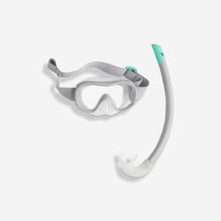 Kids' Snorkelling Mask Snorkel Set SUBEA 100 JR - Grey
