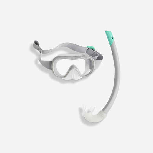 
      Kids' Snorkelling Mask Snorkel Set SUBEA 100 JR - Grey
  