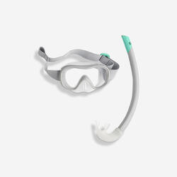 Snorkelset voor kinderen duikbril en snorkel 100 grijs