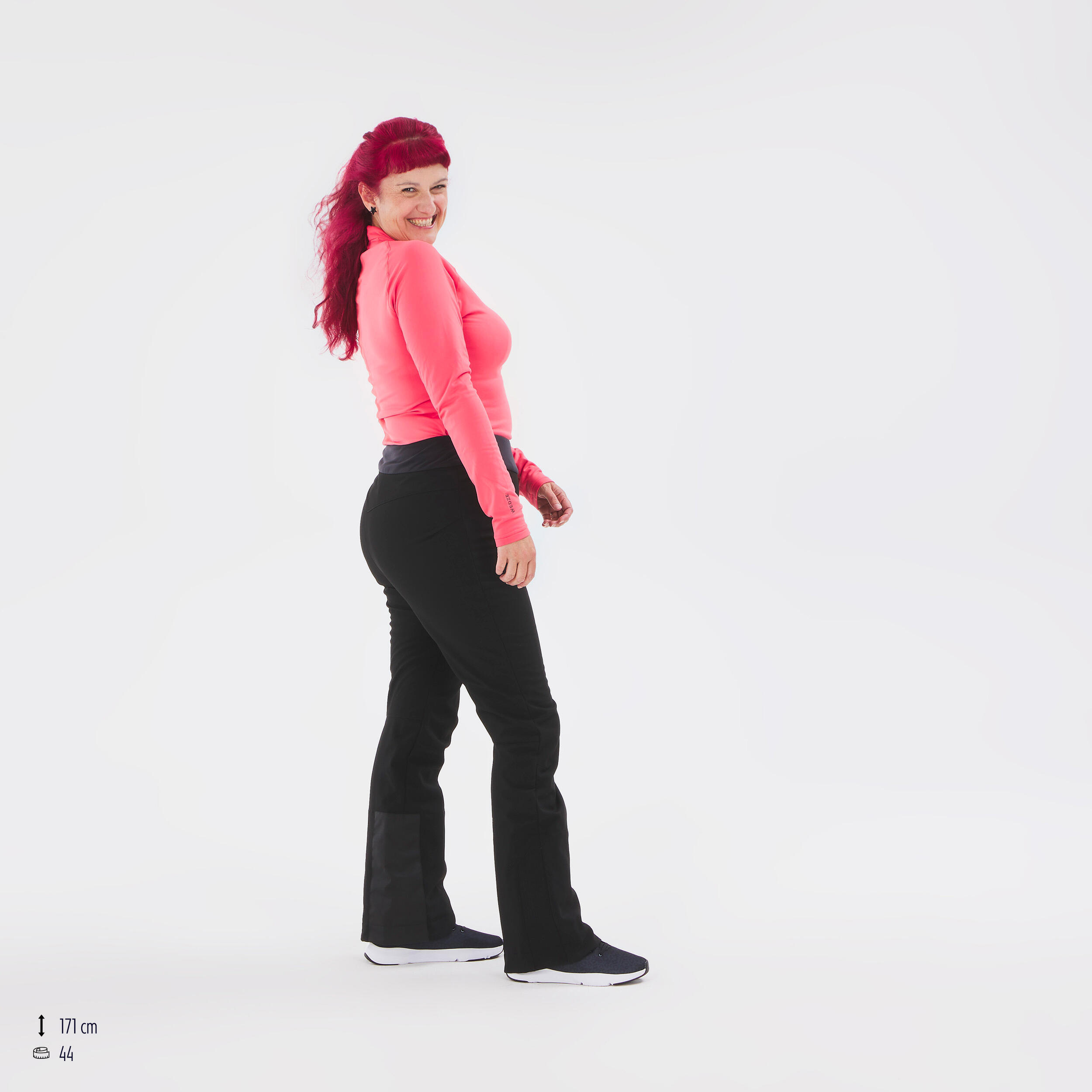 Pantaloni sci donna 500 SLIM neri 8/22