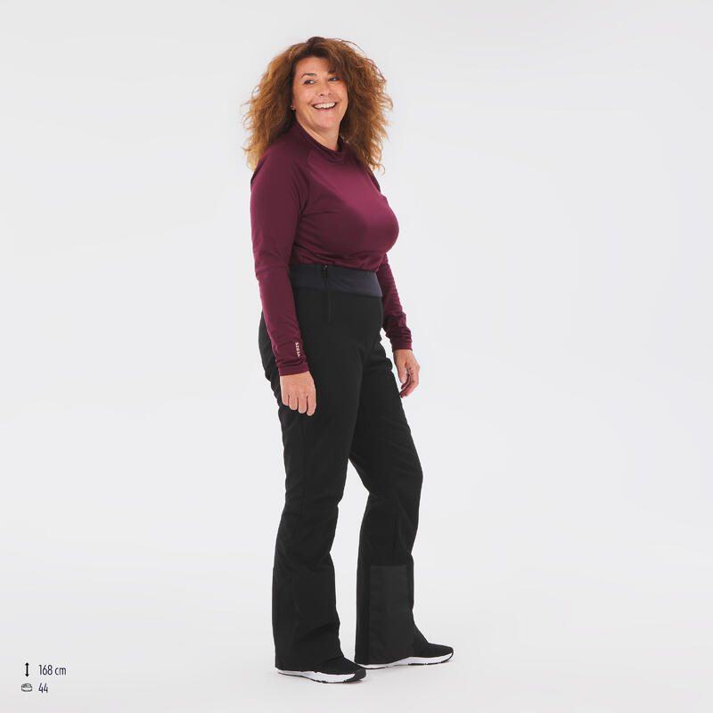 Pantalon de ski chaud et ajusté femme, 500 noir