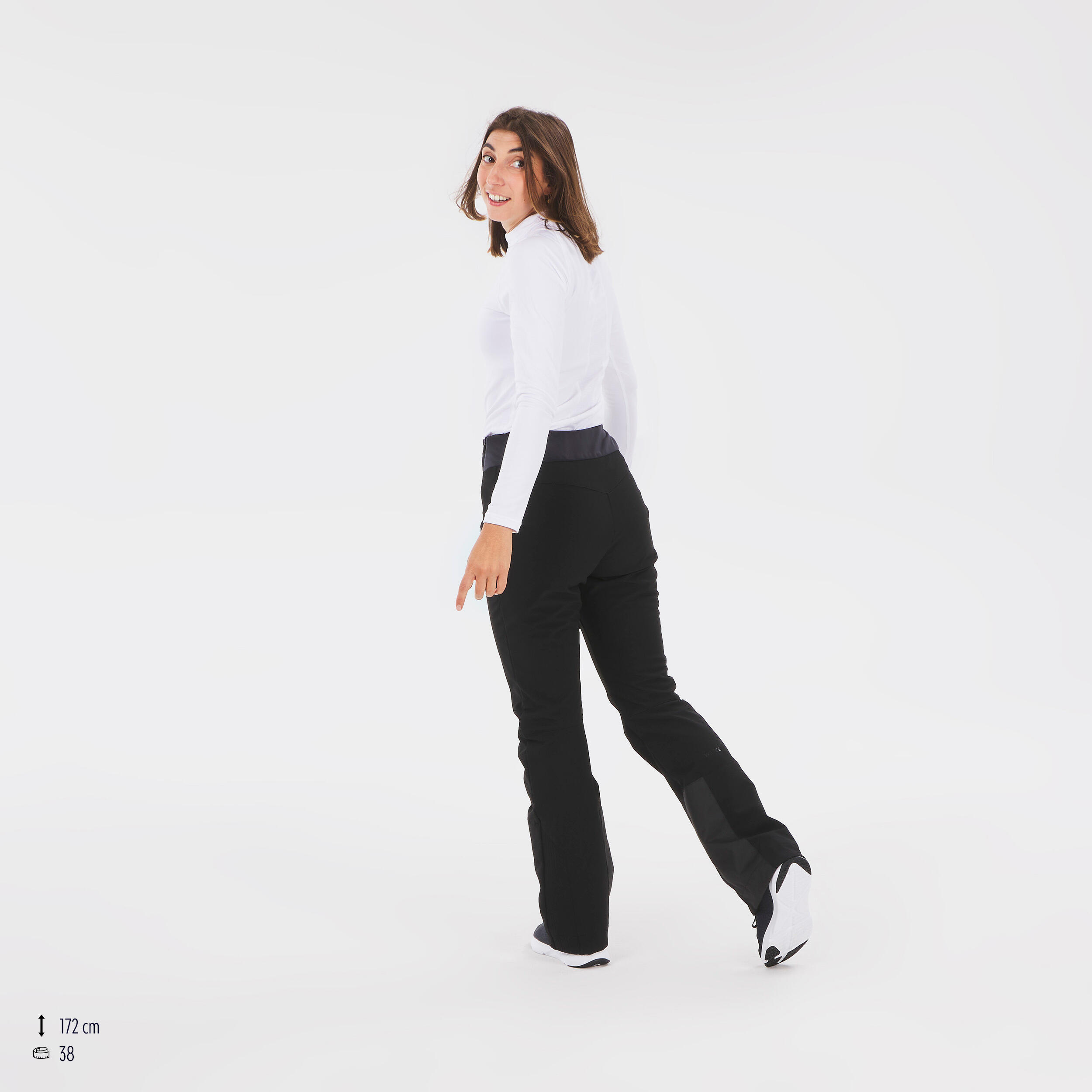 Pantaloni sci donna 500 SLIM neri 11/22