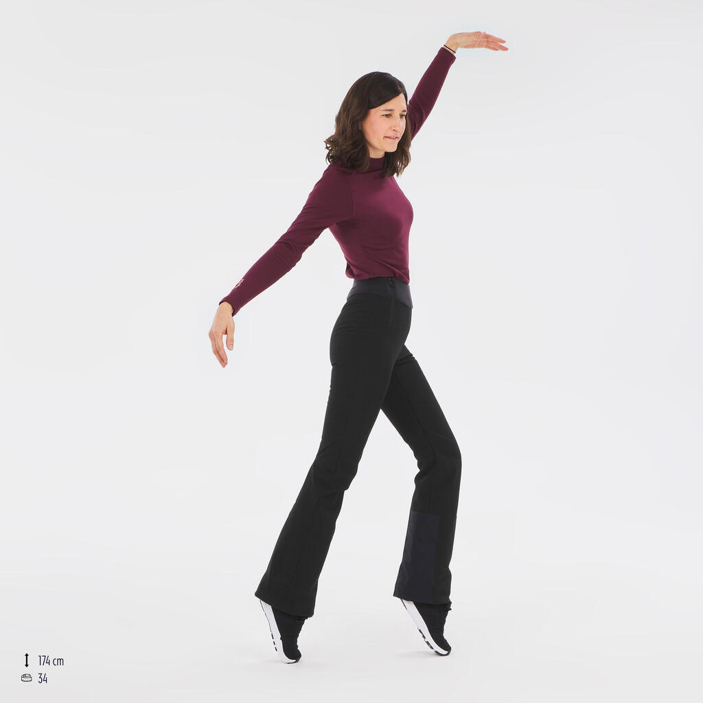 מכנסי סקי לנשים 500 Slim - שחור