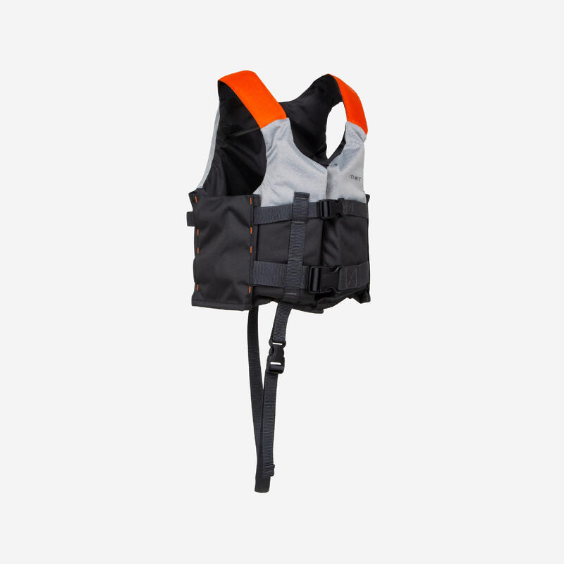 Gilet aide à la flottaison 50N+ gris kayak stand up paddle dériveur