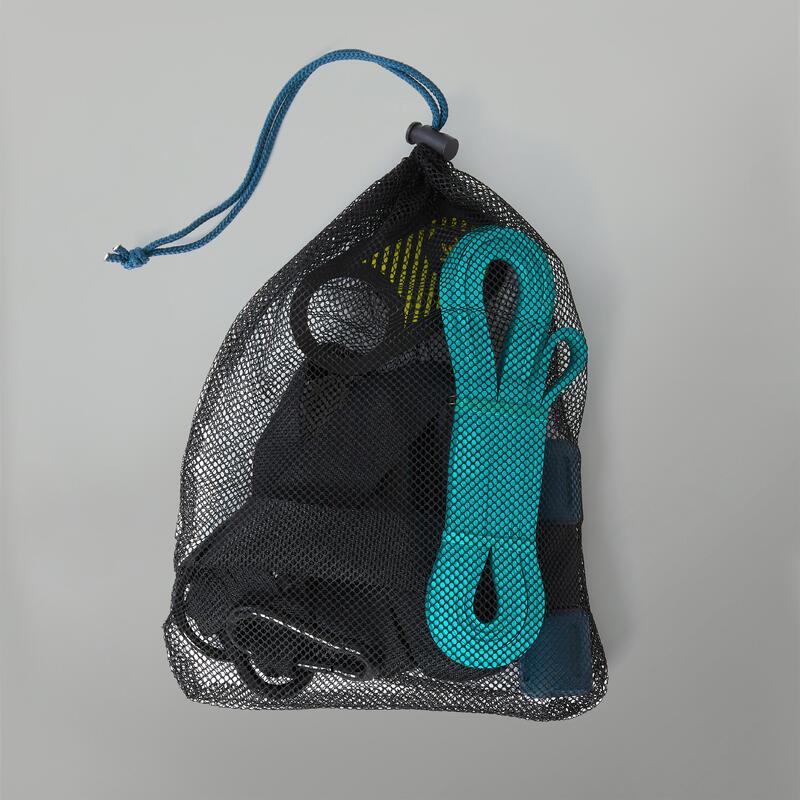 Bodybuilding Kit With Handles, Door Hanger and 15 kg Elastic