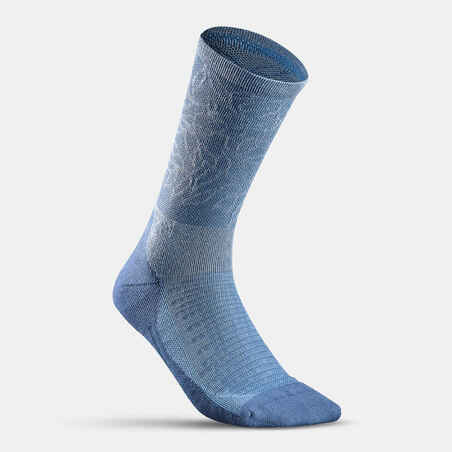Κάλτσες Πεζοπορίας Hike 100 High X2 - Μπλε με μοντέρνες ρίγες