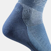 Čarape za planinarenje Hike 100 duboke 2 para - prugaste i plave