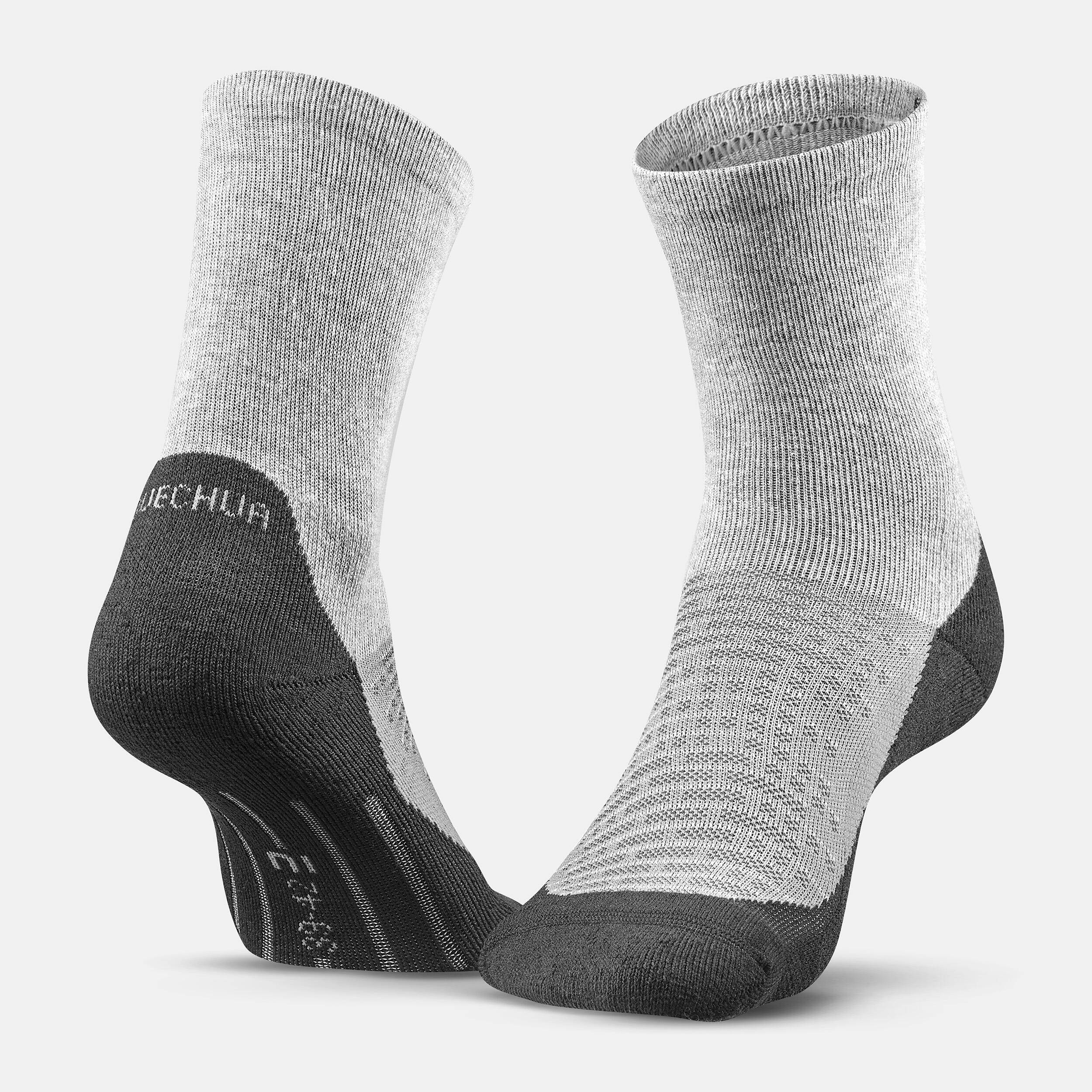 Unisex Quick Dry High Ankle Socks 2 Pairs Grey Blue - NH100 -  2