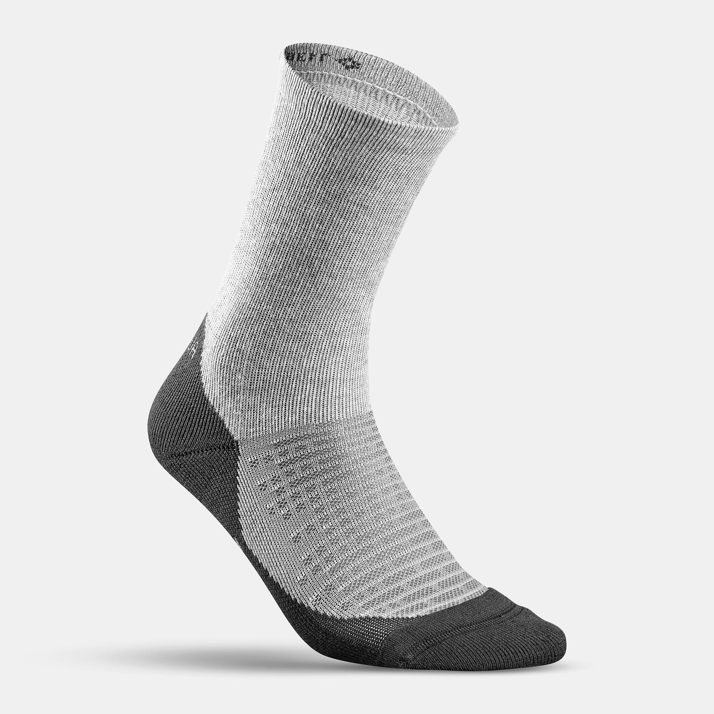 Unisex Quick Dry High Ankle Socks 2 Pairs Grey Blue - NH100