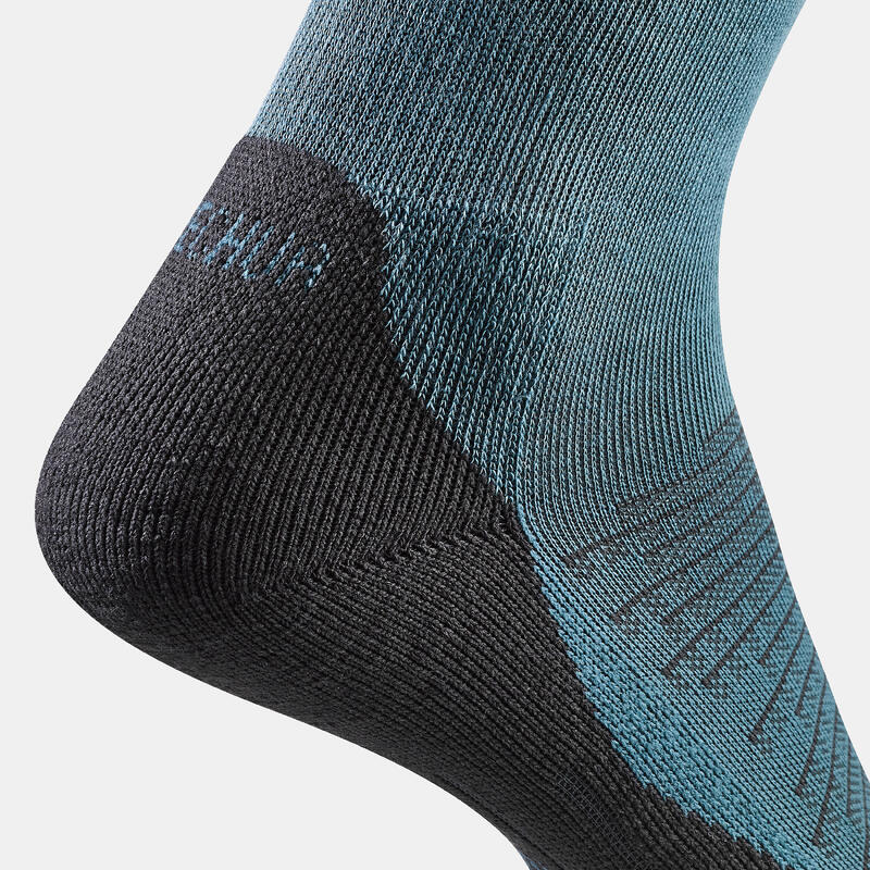 Outdoor Çorap - Yüksek Konçlu - Gri/Mavi - 2 Çift - Hike 100