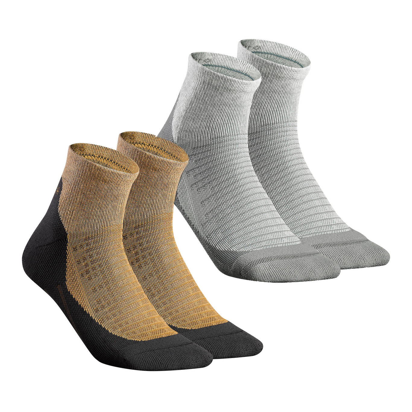 Hiking socks - Hike 500 High Black x2 pairs