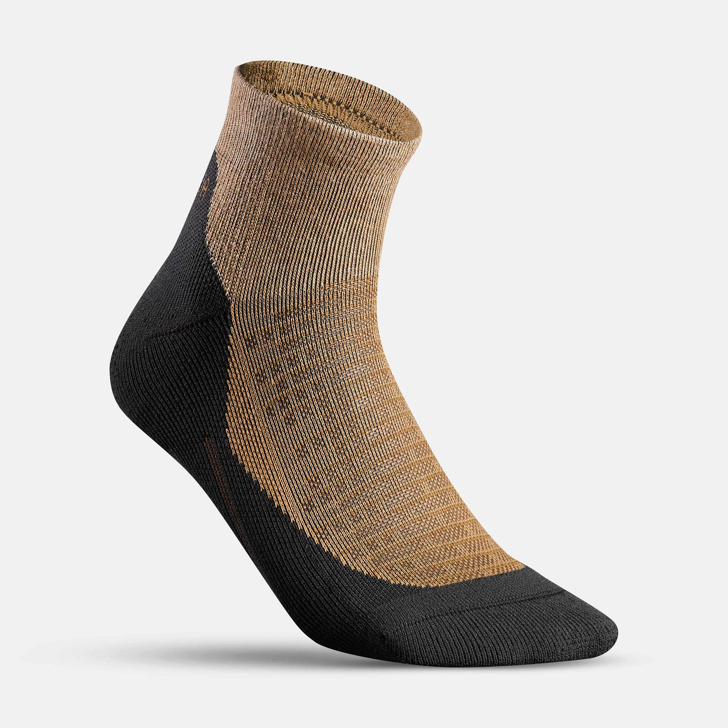 Unisex Quick Dry Mid Ankle Socks 2 Pairs Brown Grey - NH100