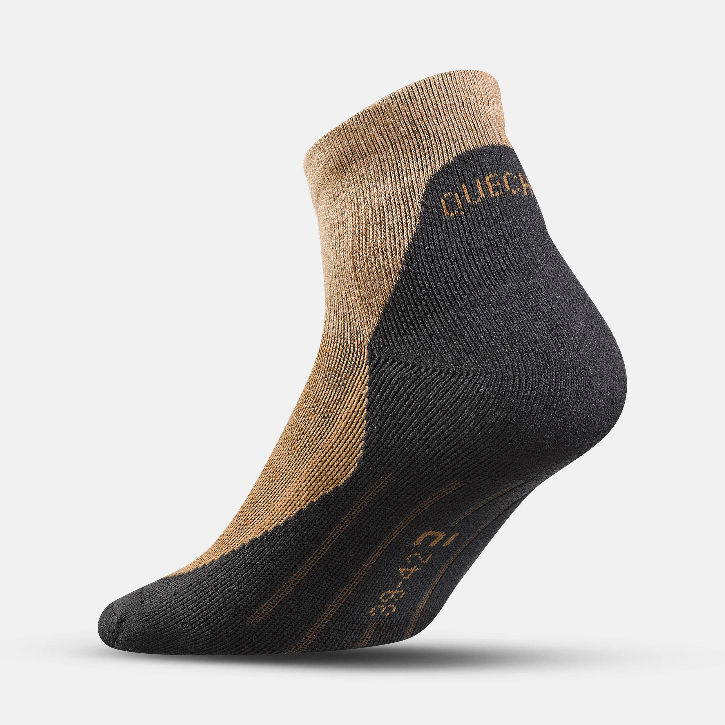Unisex Quick Dry Mid Ankle Socks 2 Pairs Brown Grey - NH100 -  4