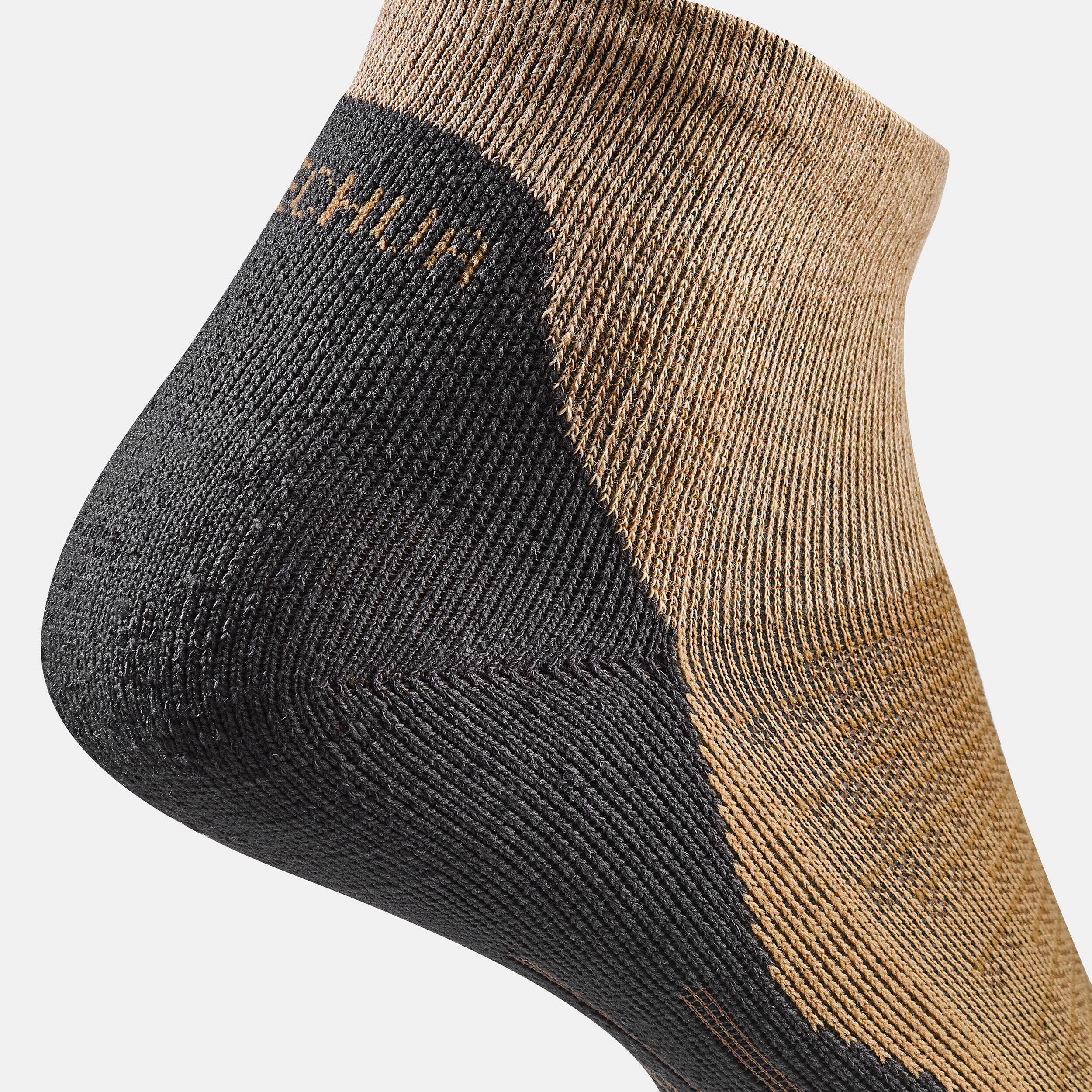 Unisex Quick Dry Mid Ankle Socks 2 Pairs Brown Grey - NH100 -  5