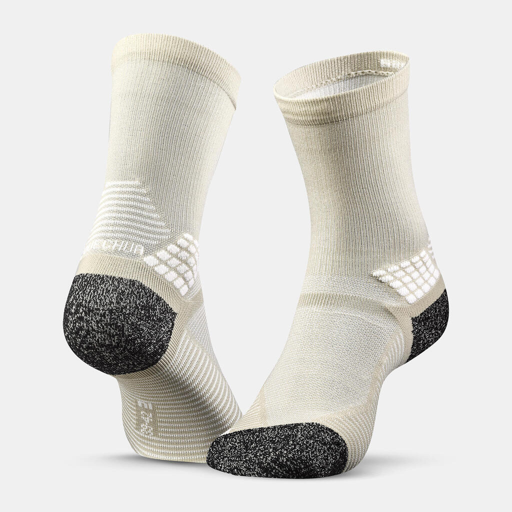 Chaussettes randonnée - hike 500 high beige x2 paires
