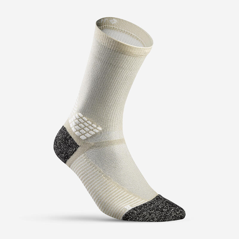 Hiking socks - Hike 500 High Beige x2 pairs 