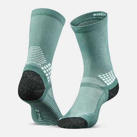 Hiking socks - Hike 500 High  x2 pairs Turquoise