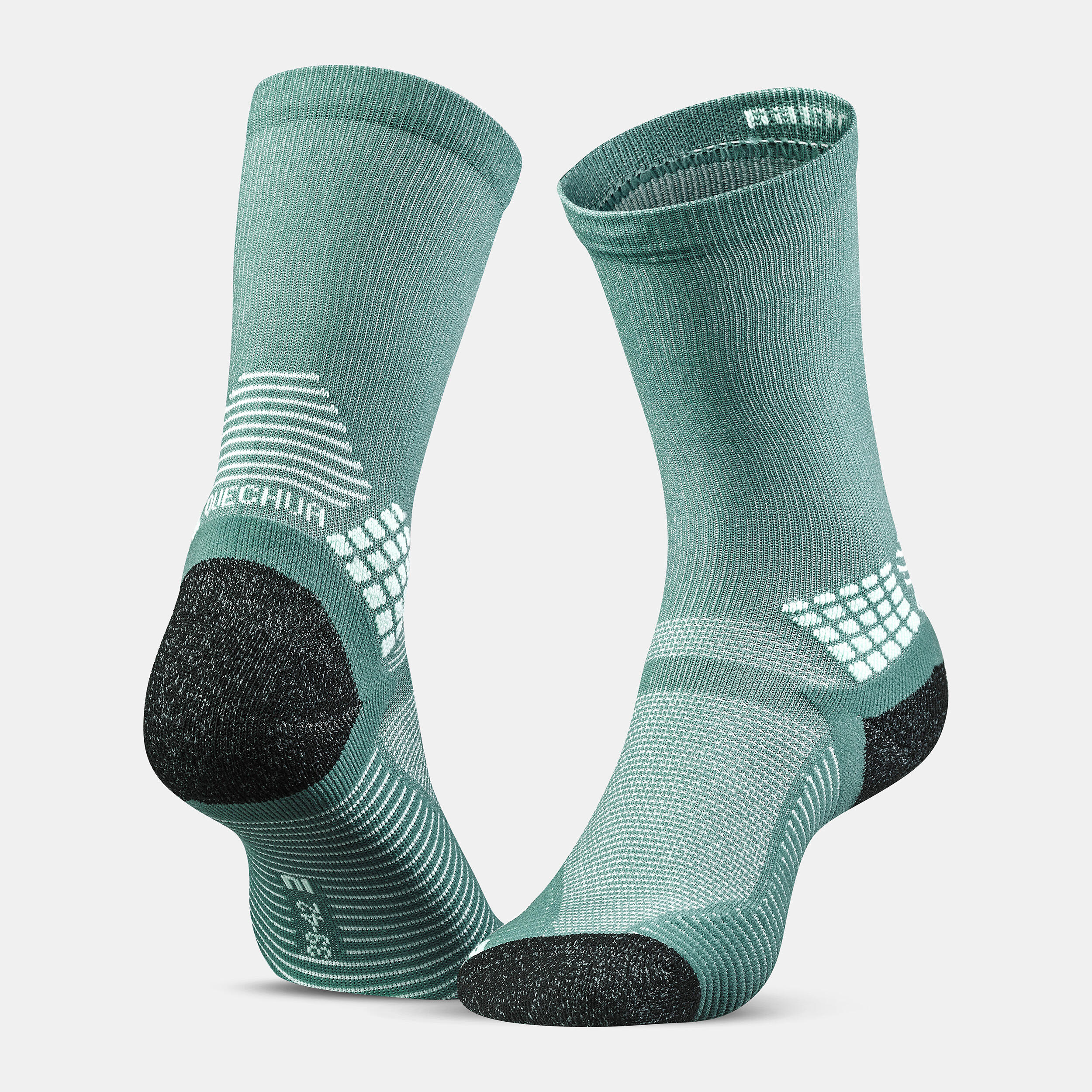 Hiking socks - Hike 500 High  x2 pairs Turquoise 2/5