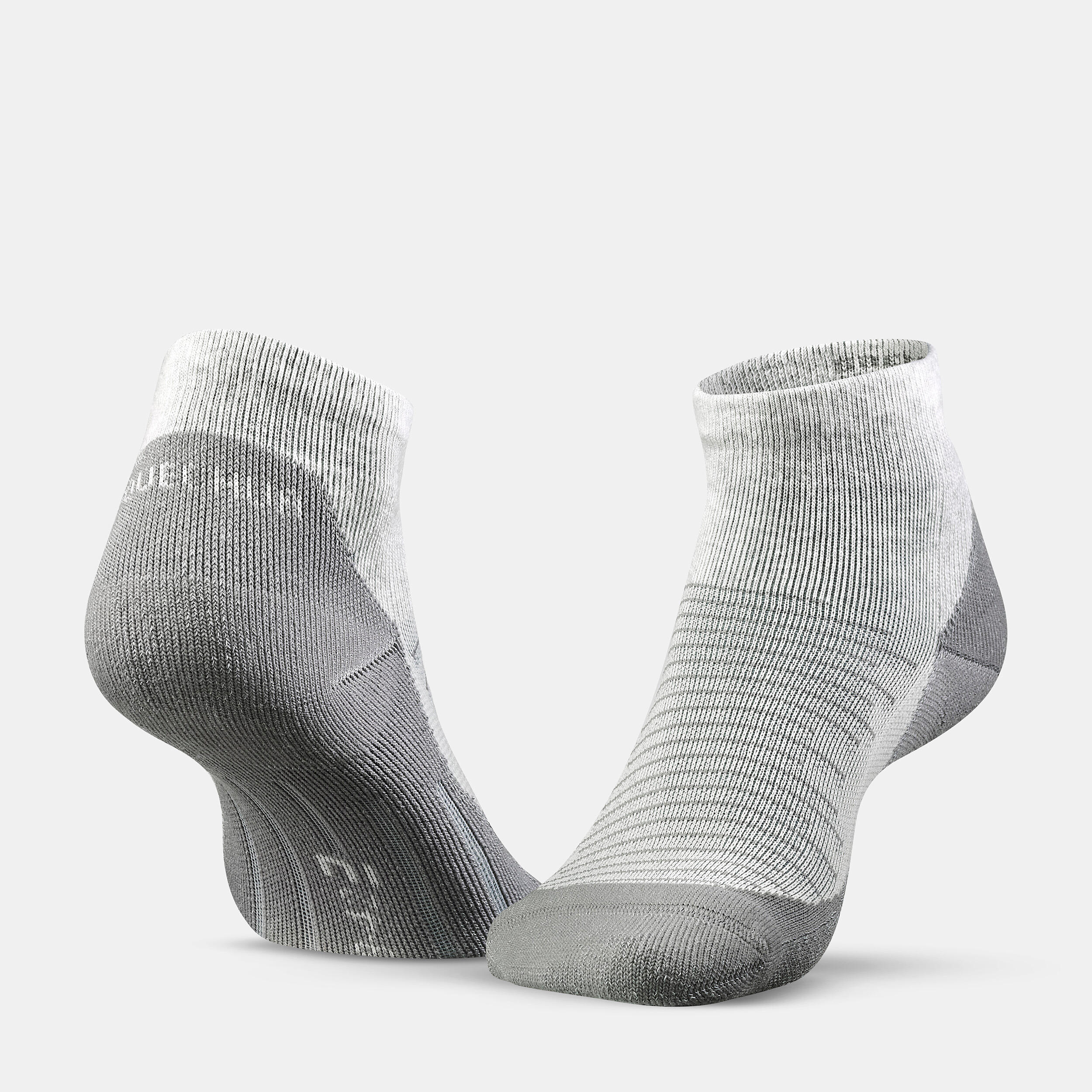Unisex Quick Dry Mid Ankle Socks 2 Pairs Grey Pink - NH100