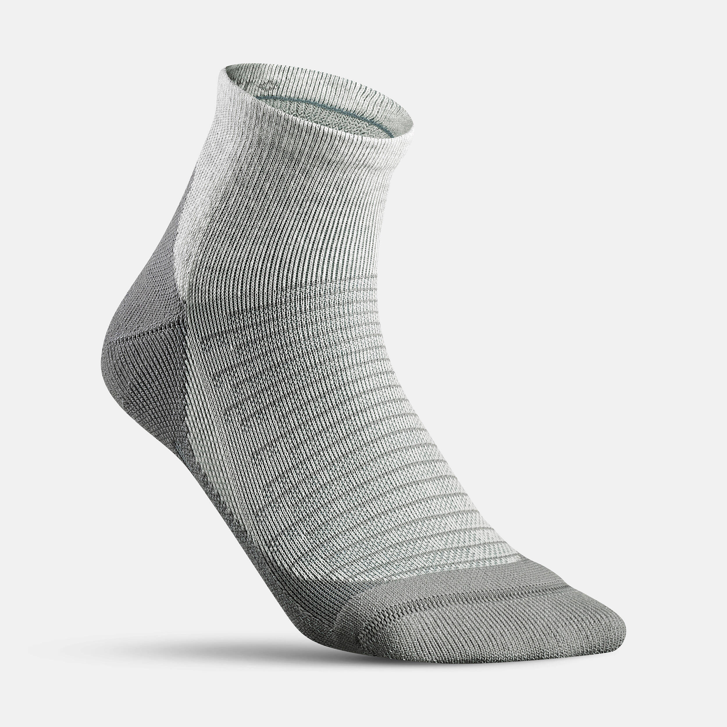 Unisex Quick Dry Mid Ankle Socks 2 Pairs Grey Pink - NH100 -  4