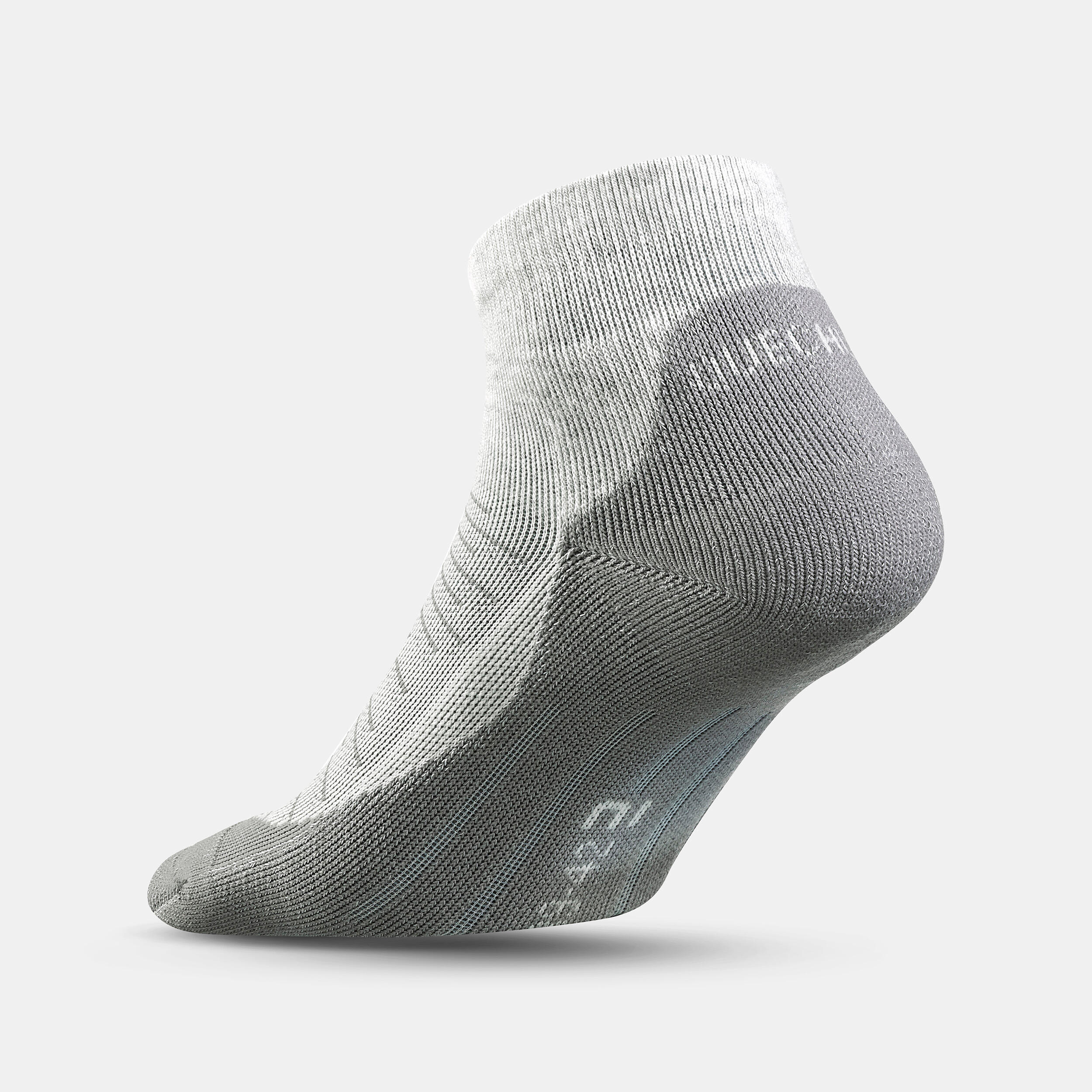 Unisex Quick Dry Mid Ankle Socks 2 Pairs Grey Pink - NH100