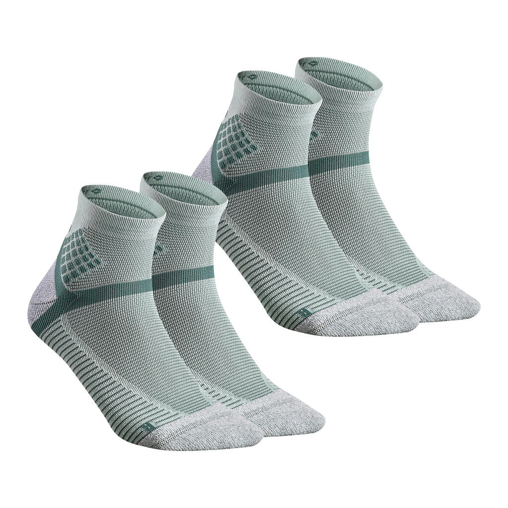 Chaussettes randonnée - Hike 500 Mid vert menthe x2 paires