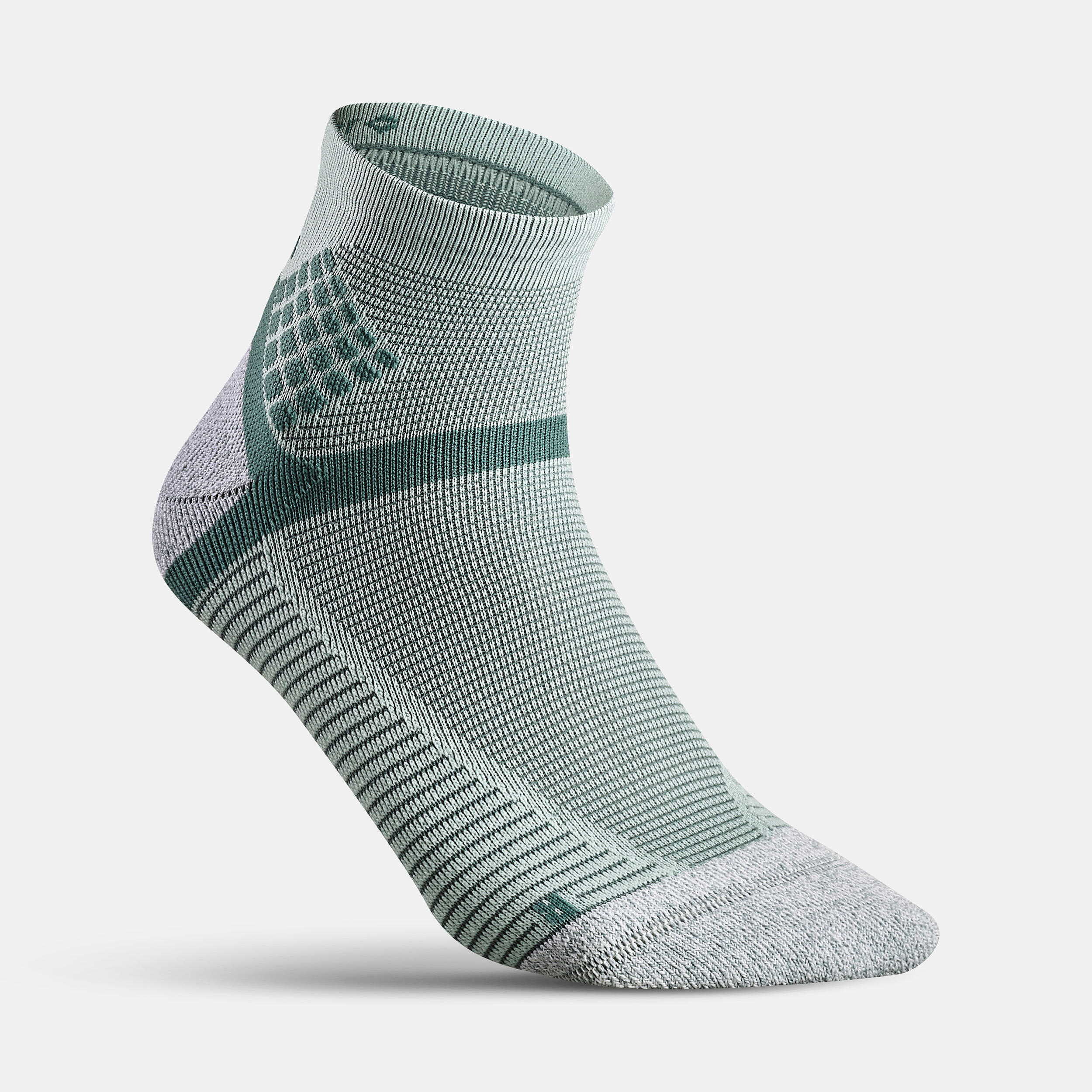 Hiking socks - Hike 500 Mid x2 pairs Mint Green 3/5